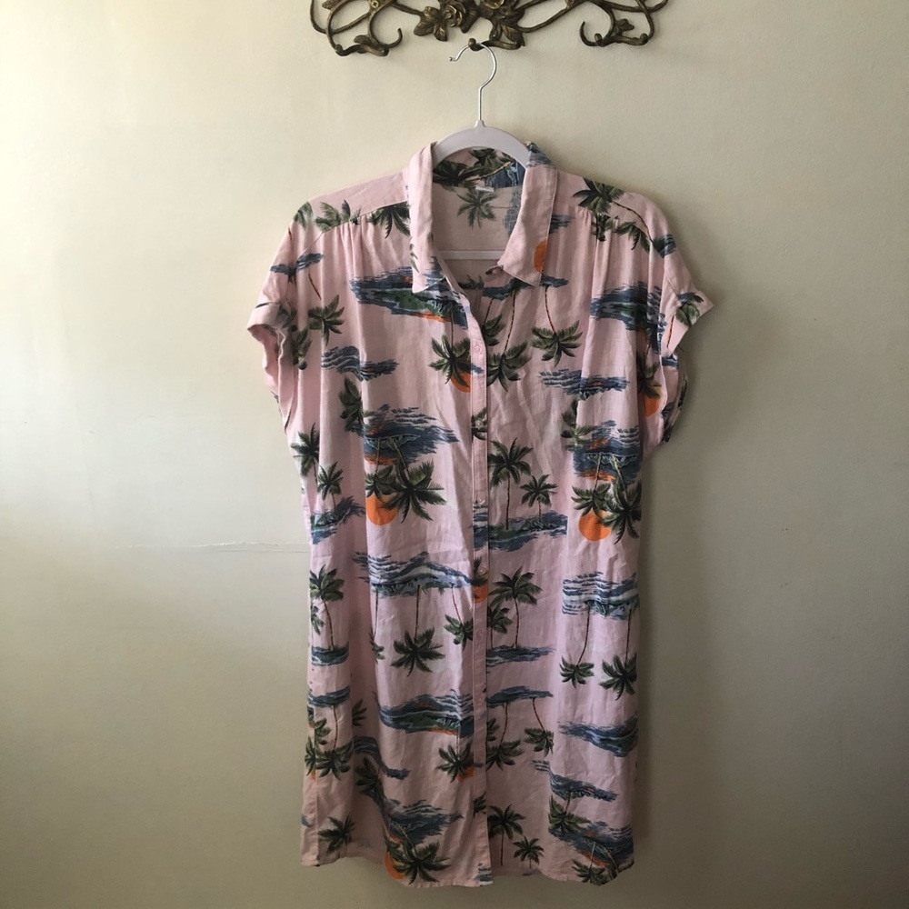 Old Navy Tropical Print Collared Dress